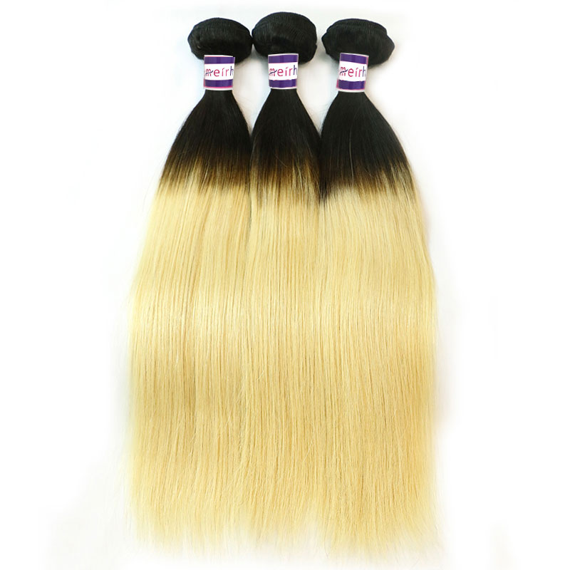 Black Blonde Ombre Hair Brazilian Straight 1B/613